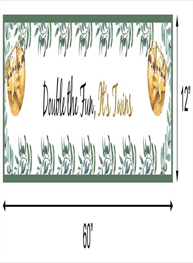 ثيم ماي بارتي موضوع حفل استقبال مولود توأم، عيد ميلاد طفل، زينة ترحيبية بتوأم (لافتة طويلة) - Image 3